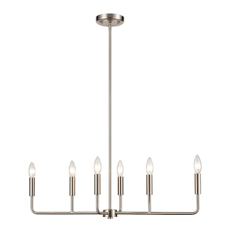 Thomas Park Slope 31'' Wide 6Light Chandelier, Brushed Nickel CN330622